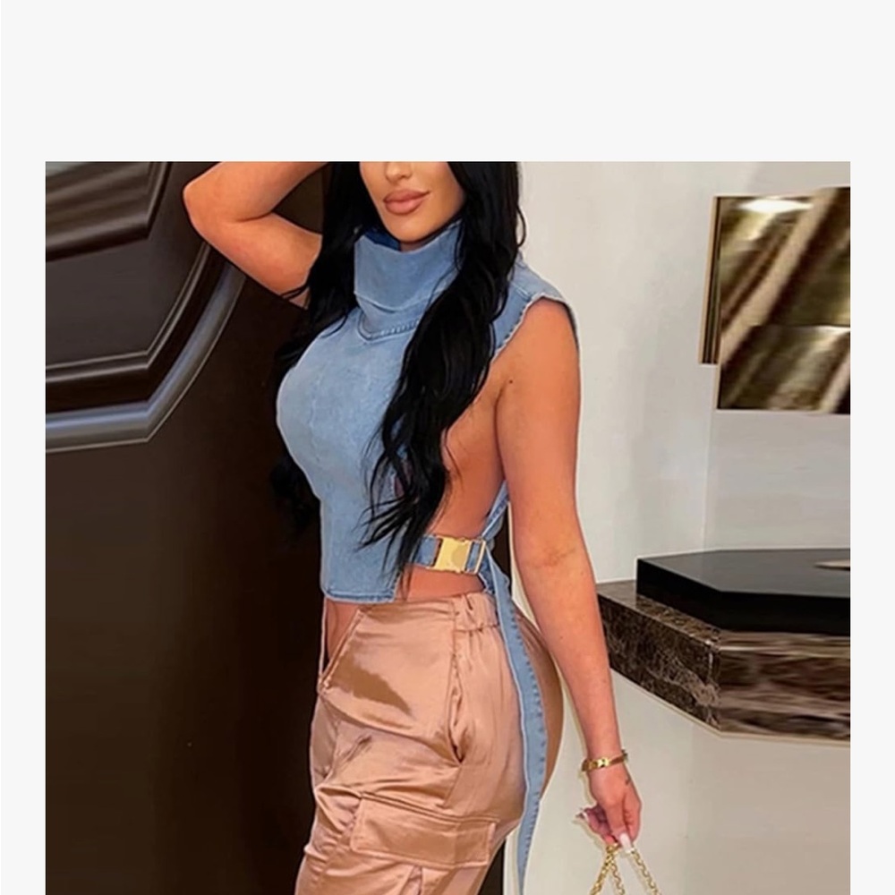 Novaorily Blue Denim Top